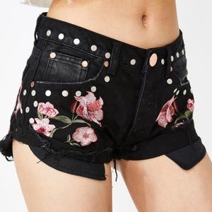 Dolls kill, Wanderlust Embroidered Shorts! Never worn, perfect condition!